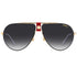 Carrera Dark Grey Gradient Lens Gold Red Sunglasses One Size